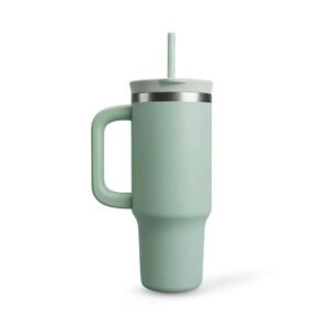 Light Green Handle Tumbler Cup with Lid