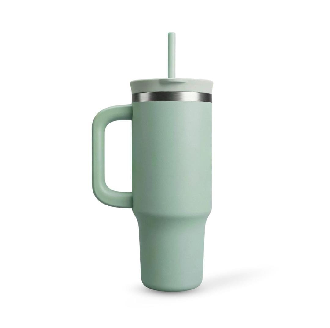 Light Green Handle Tumbler Cup with Lid